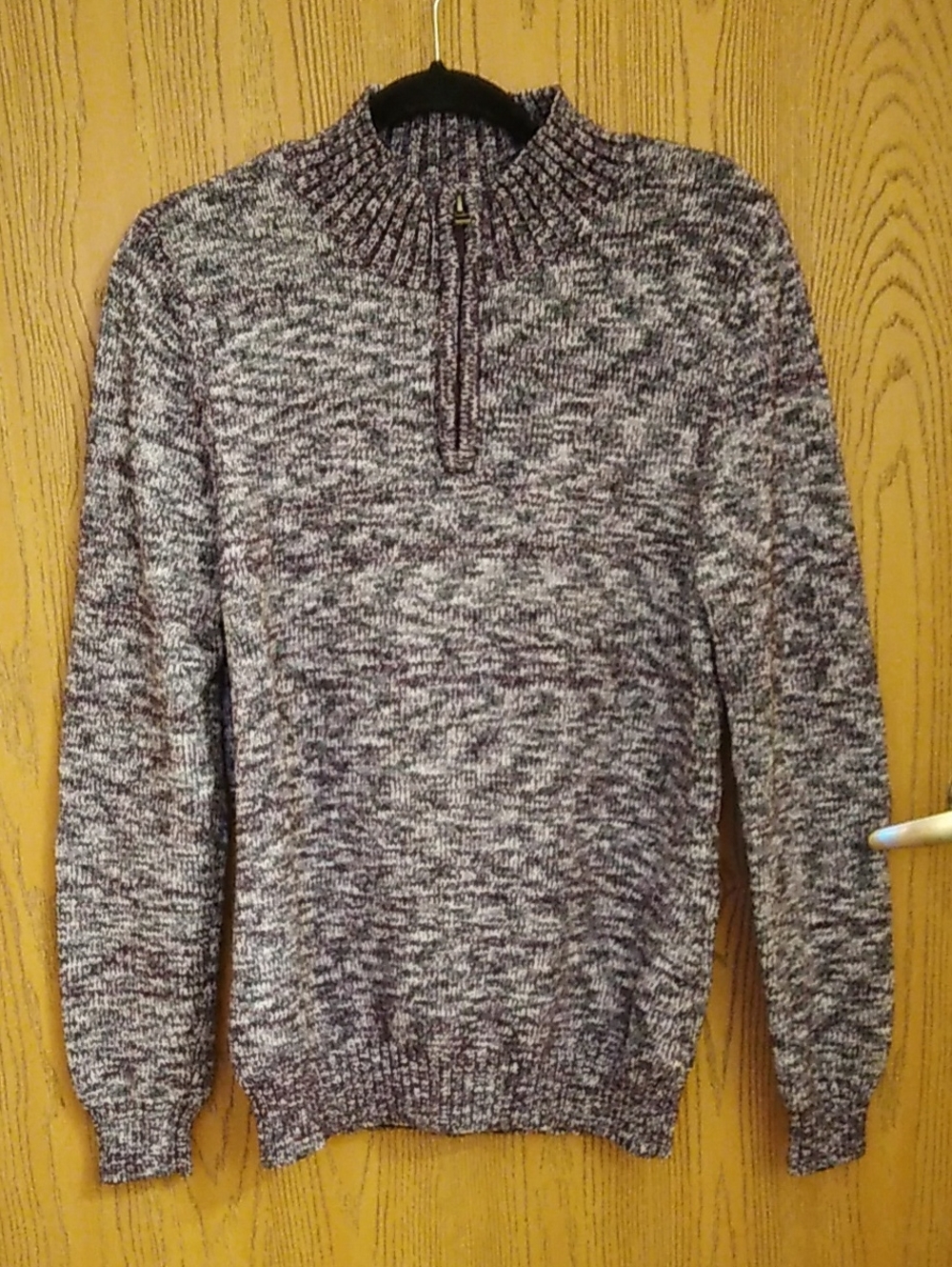 Croft & Barrow Womens Half-Zip Sweater - Gray and Purple